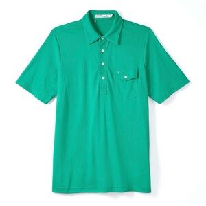 Criquet Polo Shirt Mens Size Medium Green Performance Pique Stretch Golf Preppy